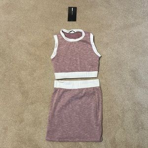Pink Crop Top & Mini Skirt Matching Set